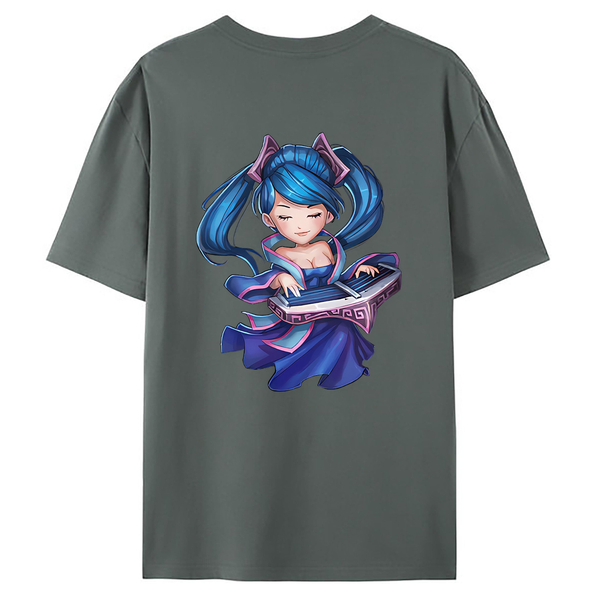 （画像用） リーグ・オブ・レジェンド League of Legends LOL 綿100％ メンズ半袖Tシャツ（バックプリント） 通気性